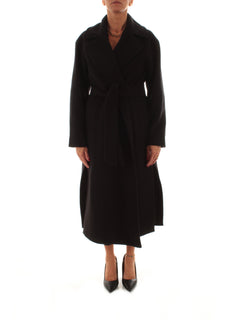 Emme Marella CADMIO cappotto in panno doppio da donna nero