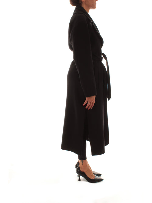 Emme Marella CADMIO cappotto in panno doppio da donna nero