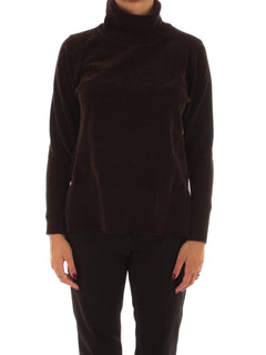 RRD-Roberto Ricci Designs Velvet Vent Turtleneck Wom Knit da donna bordeaux