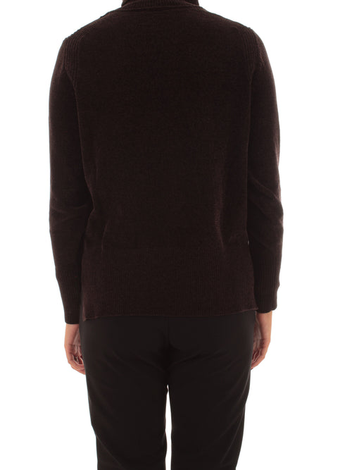 RRD-Roberto Ricci Designs Velvet Vent Turtleneck Wom Knit da donna bordeaux