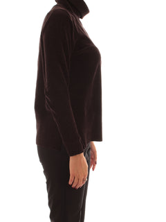 RRD-Roberto Ricci Designs Velvet Vent Turtleneck Wom Knit da donna bordeaux