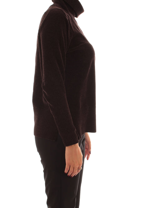 RRD-Roberto Ricci Designs Velvet Vent Turtleneck Wom Knit da donna bordeaux
