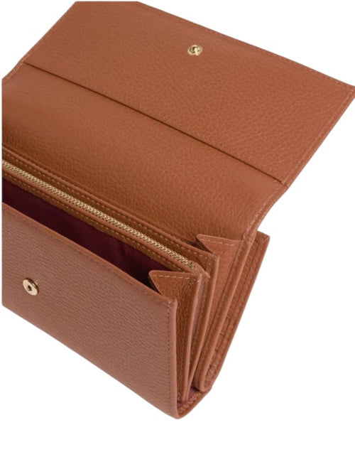 Coccinelle METALLIC SOFT LARGE portafoglio in pelle da donna cognac