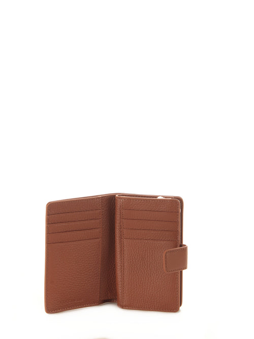 Coccinelle METALLIC SOFT portafoglio in pelle cognac da donna