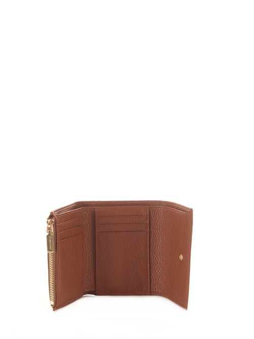 Coccinelle METALLIC SOFT portafoglio small in pelle da donna cognac