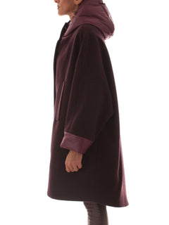 Guttha cappotto con cappuccio da donna amarone