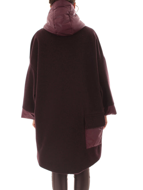 Guttha cappotto con cappuccio da donna amarone