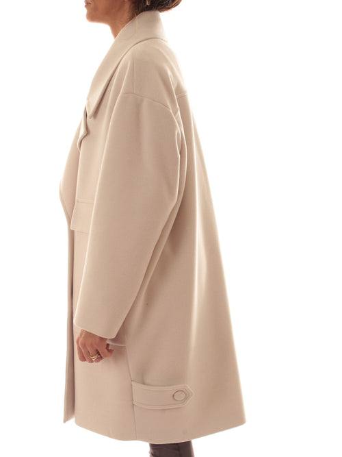Guttha cappotto doppiopetto in panno double da donna bianco