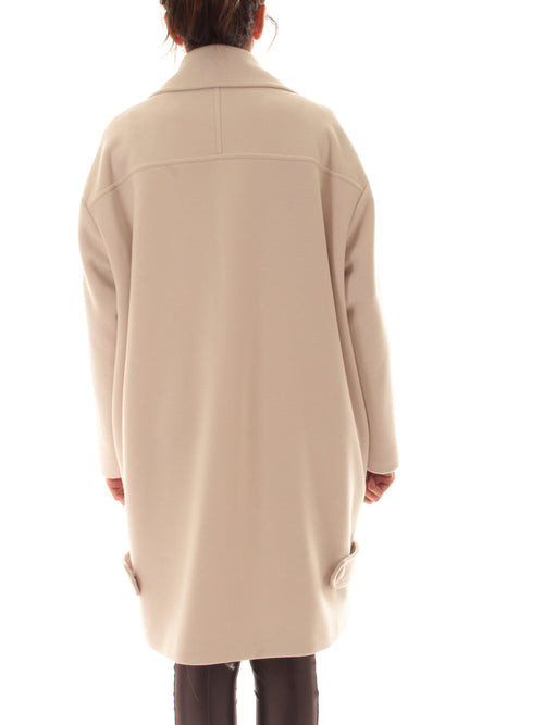 Guttha cappotto doppiopetto in panno double da donna bianco