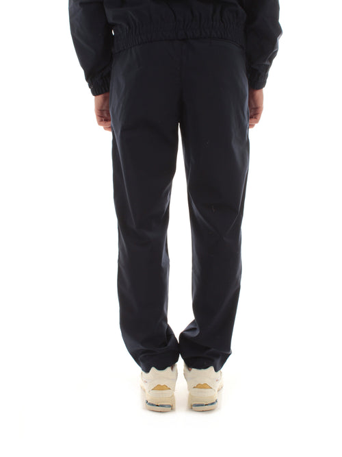 Lacoste pantaloni chino in flanella di lana da uomo blu navy