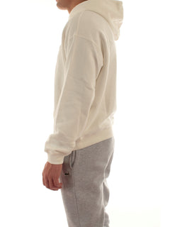 Lacoste felpa con cappuccio in tessuto pesante unisex bianco