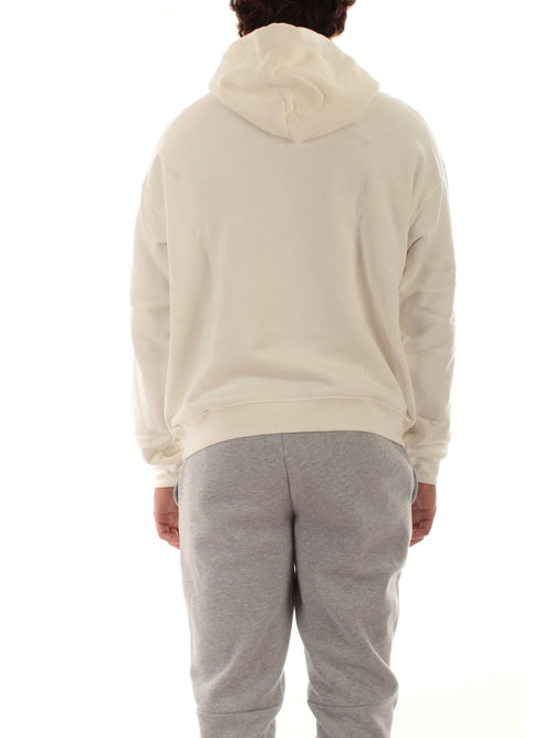 Lacoste felpa con cappuccio in tessuto pesante unisex bianco