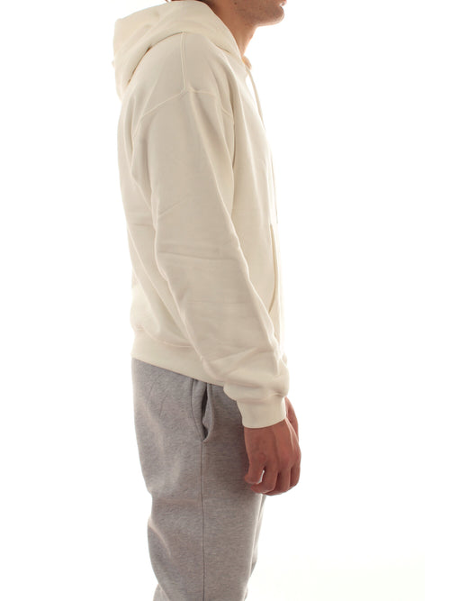 Lacoste felpa con cappuccio in tessuto pesante unisex bianco