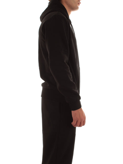 Lacoste felpa con cappuccio in pile da uomo nero