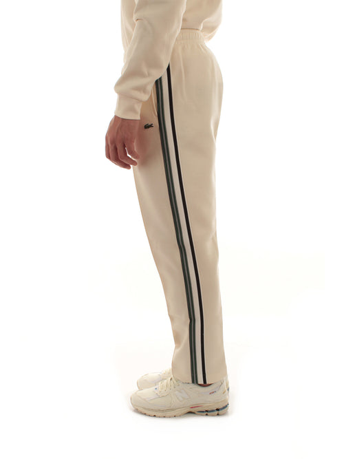 Lacoste pantaloni felpati da uomo bianco panna