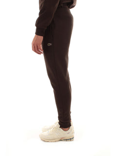 Lacoste pantaloni della tuta slim fit da uomo marrone