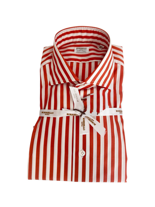 Borriello camicia a righe da uomo rosso