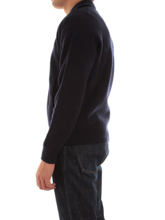 Lardini cardigan in maglia double da uomo blu