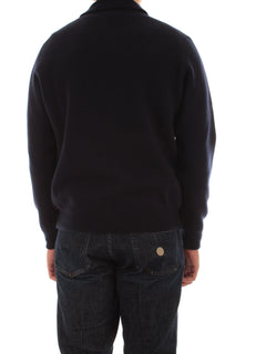 Lardini cardigan in maglia double da uomo blu