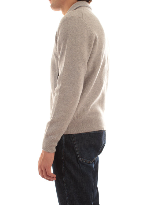 Lardini cardigan in maglia double da uomo grigio