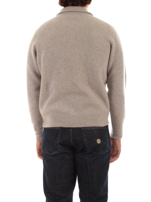 Lardini cardigan in maglia double da uomo grigio