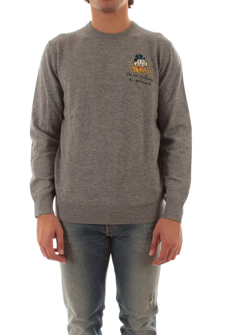 MC2 SAINT BARTH maglia HERON LIGHT EMBRY con ricamo SCROOGE PENSIERI 15M da uomo