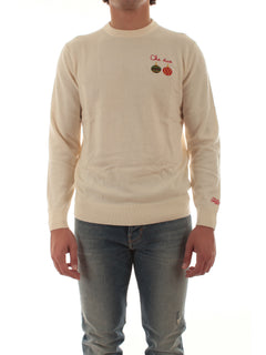 MC2 SAINT BARTH maglia HERON LIGHT EMBRY con ricamo DUE PALLE 10 da uomo