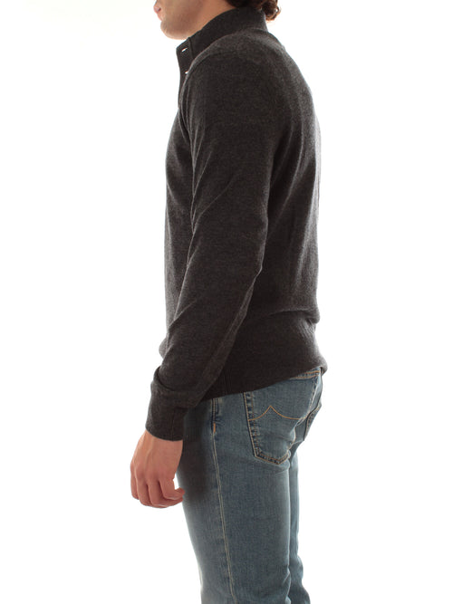 Mc2 Saint Barth DORIAN maglia in misto lana merino e cashmere da uomo grigio