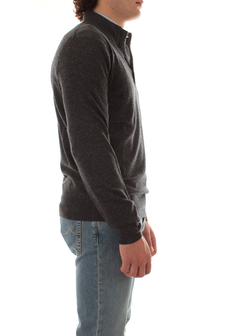 Mc2 Saint Barth DORIAN maglia in misto lana merino e cashmere da uomo grigio