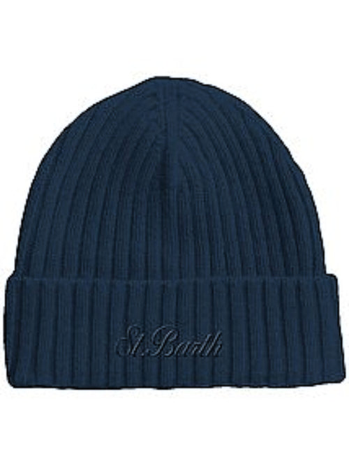 MC2 Saint Barth Wengen wool berretto con ricamo da uomo 62 NIGHT BLUE
