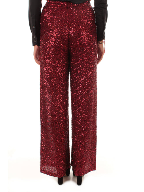 Mc2 Saint Barth LUCETTE pantalone in full paillettes da donna 44 burgundy