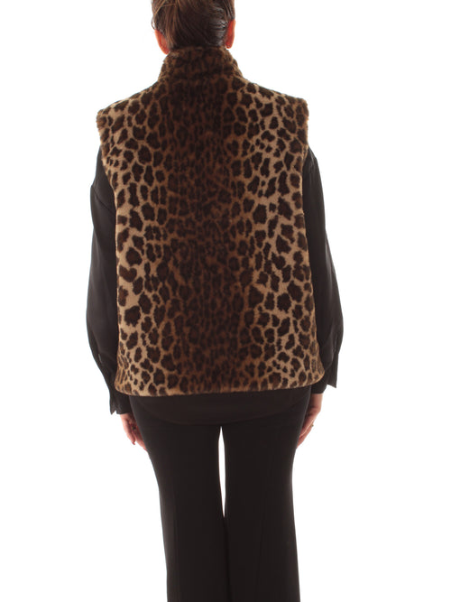 Mc2 Saint Barth AMBRE FUR gilet da donna LEOPARDY 1910