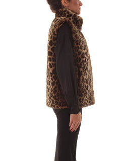 Mc2 Saint Barth AMBRE FUR gilet da donna LEOPARDY 1910