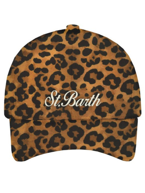 Mc2 Saint Barth BASEBALL VELVET cappello con visiera da donna LEOPARD 18 EMB