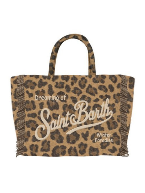 Mc2 Saint Barth Vanity mini Felt borsa da donna con tracolla LEOPARD MIDI 18 EMB