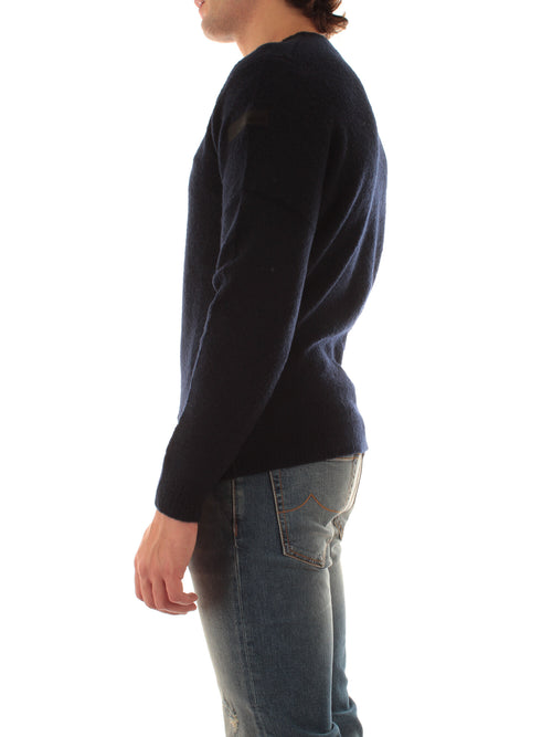 RRD-Roberto Ricci Designs Bouclè Round Knit da uomo blue black