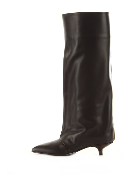 Vicini stivale in pelle nero da donna