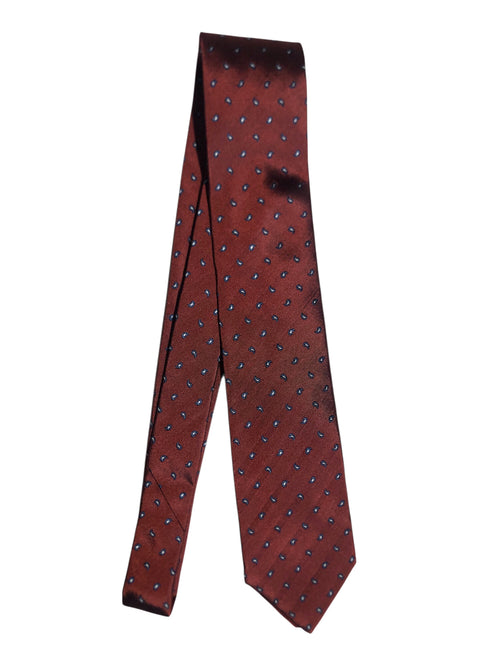 Barba cravatta 7 pieghe da uomo bordeaux con disegno cashmere