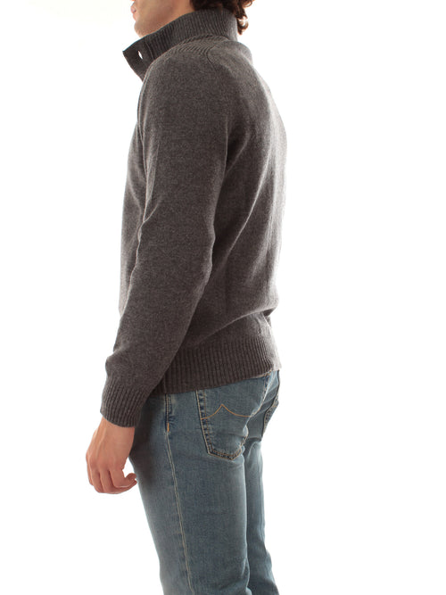 Barba maglia con bottoni da uomo grigio