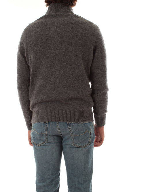 Barba maglia con bottoni da uomo grigio