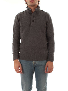 Barba maglia con bottoni da uomo grigio