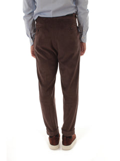 Michael Coal pantalone in velluto con doppia pence