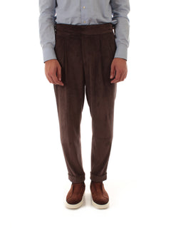 Michael Coal pantalone in velluto con doppia pence