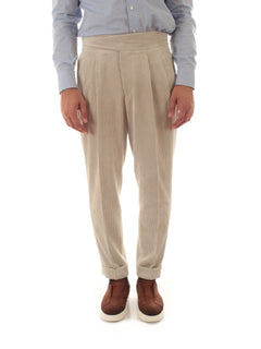 Michael Coal pantalone in velluto con doppia beige