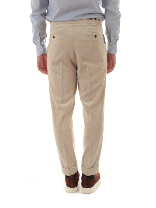 Michael Coal pantalone in velluto con doppia beige