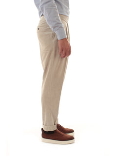 Michael Coal pantalone in velluto con doppia beige