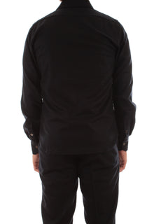 Kiton camicia in lana con tasche da uomo navy blue