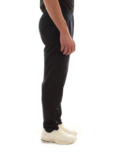 Kiton pantalaccio in lana da uomo navy blue