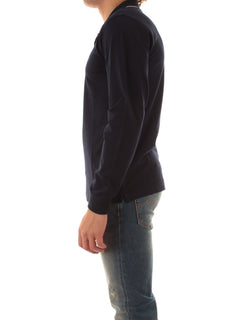 Sun 68 polo in piquet di cotone con logo da uomo navy blue