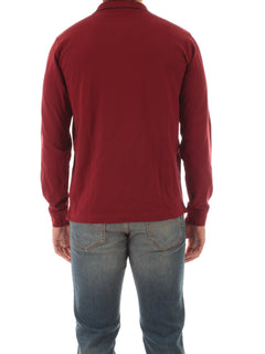 Sun 68 polo in piquet di cotone con logo da uomo bordeaux